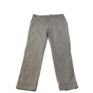 J.Jill Denim High-Rise Straight Leg Pants Women's 14 Tall Taupe Stretch Cotton